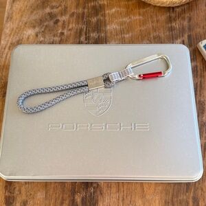 Porsche bundle of Design Silver Accessory Box with Porsche key chain rope